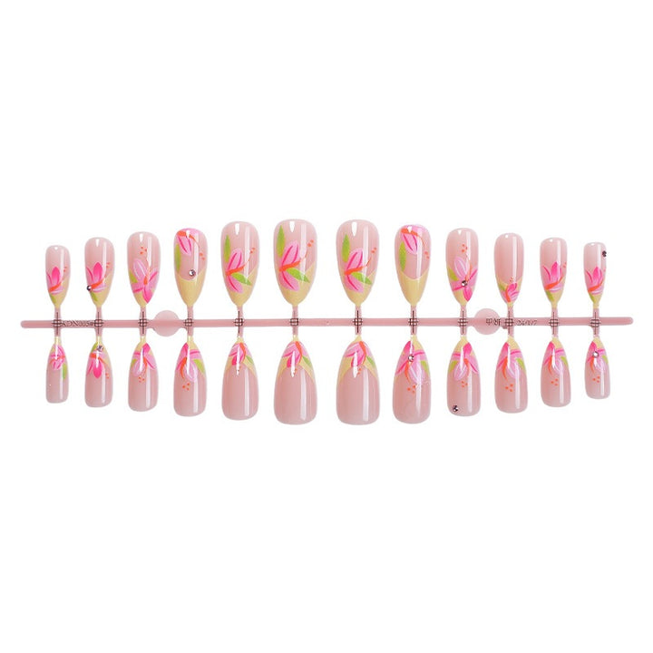 Artificial nail set with elegant floral accents Stornfield