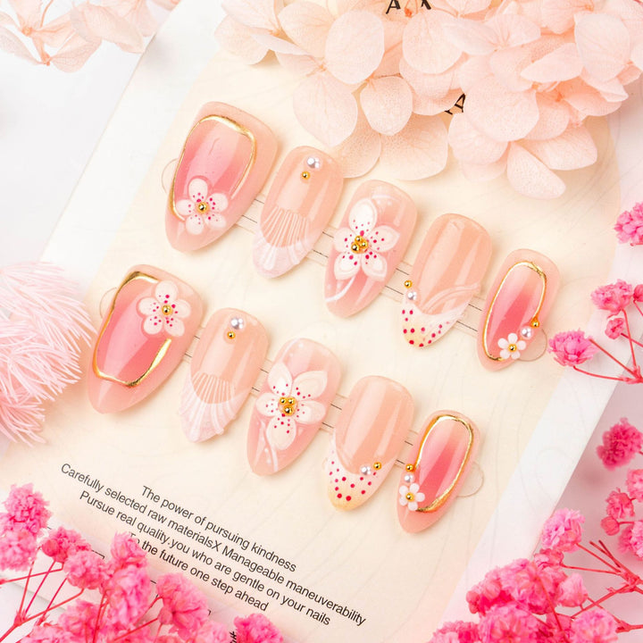 Ornate Floral Press-On Nail Collection