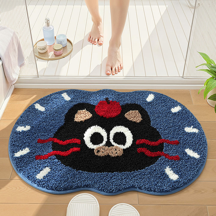 Playful UFO-Themed Bathroom Rug