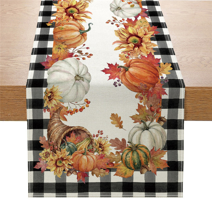 Autumn Football Print Cotton-Linen Table Runner