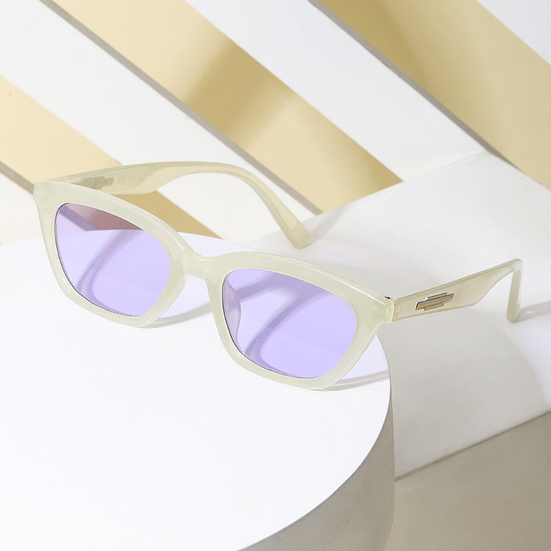 Women's fashionable Cat-Eye sunglasses with transparent frame and mirrored lenses Stornfield