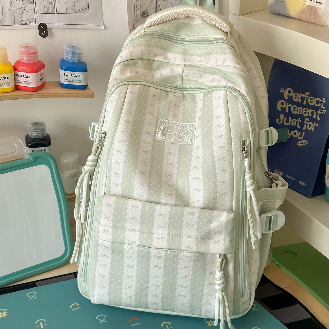 Charming Decorative Bow-Embellished Backpack Stornfield