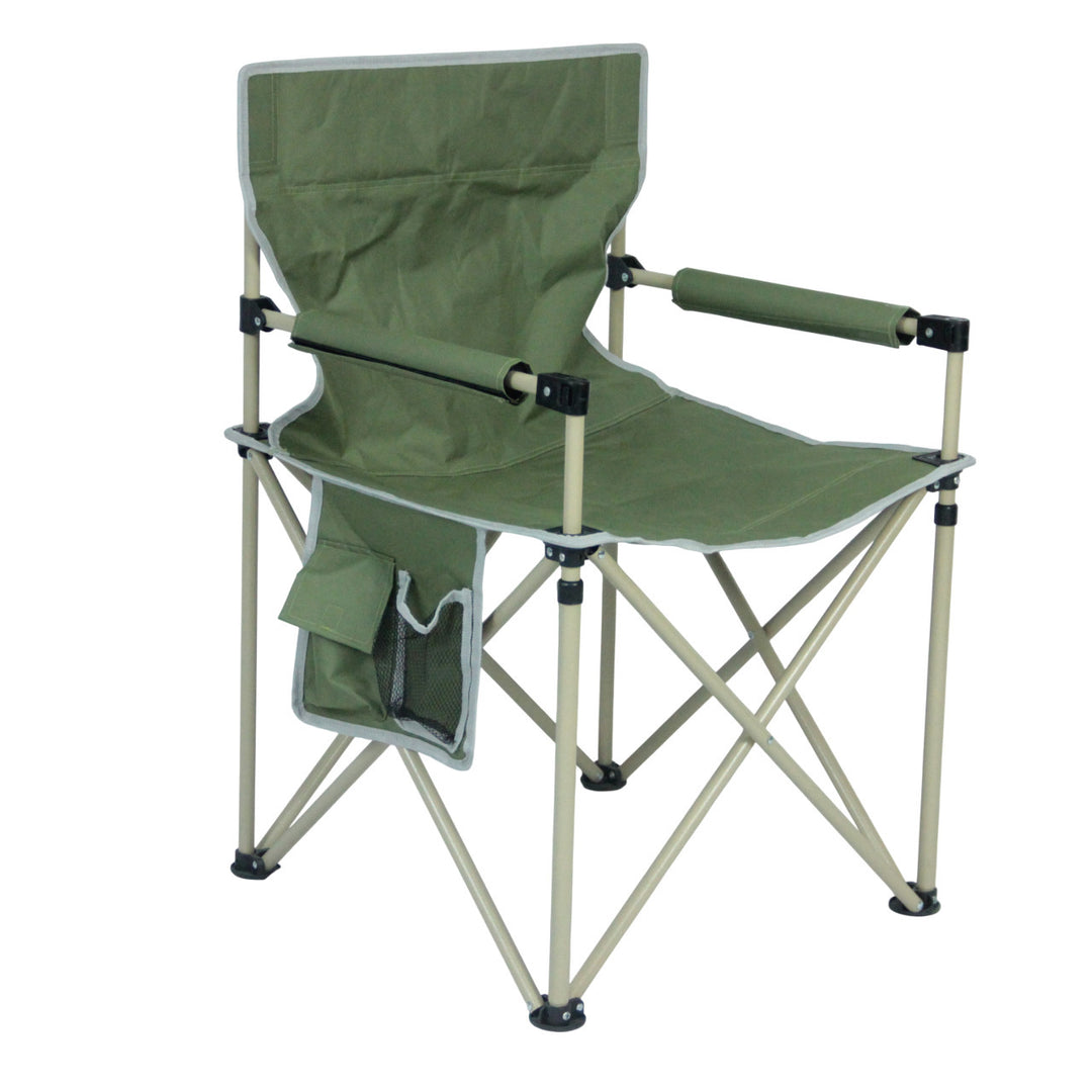 Folding chair with integrated cup holder and carrying bag Stornfield