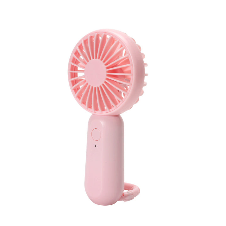 Women's compact portable handheld fan with rechargeable battery and carrying strap Stornfield
