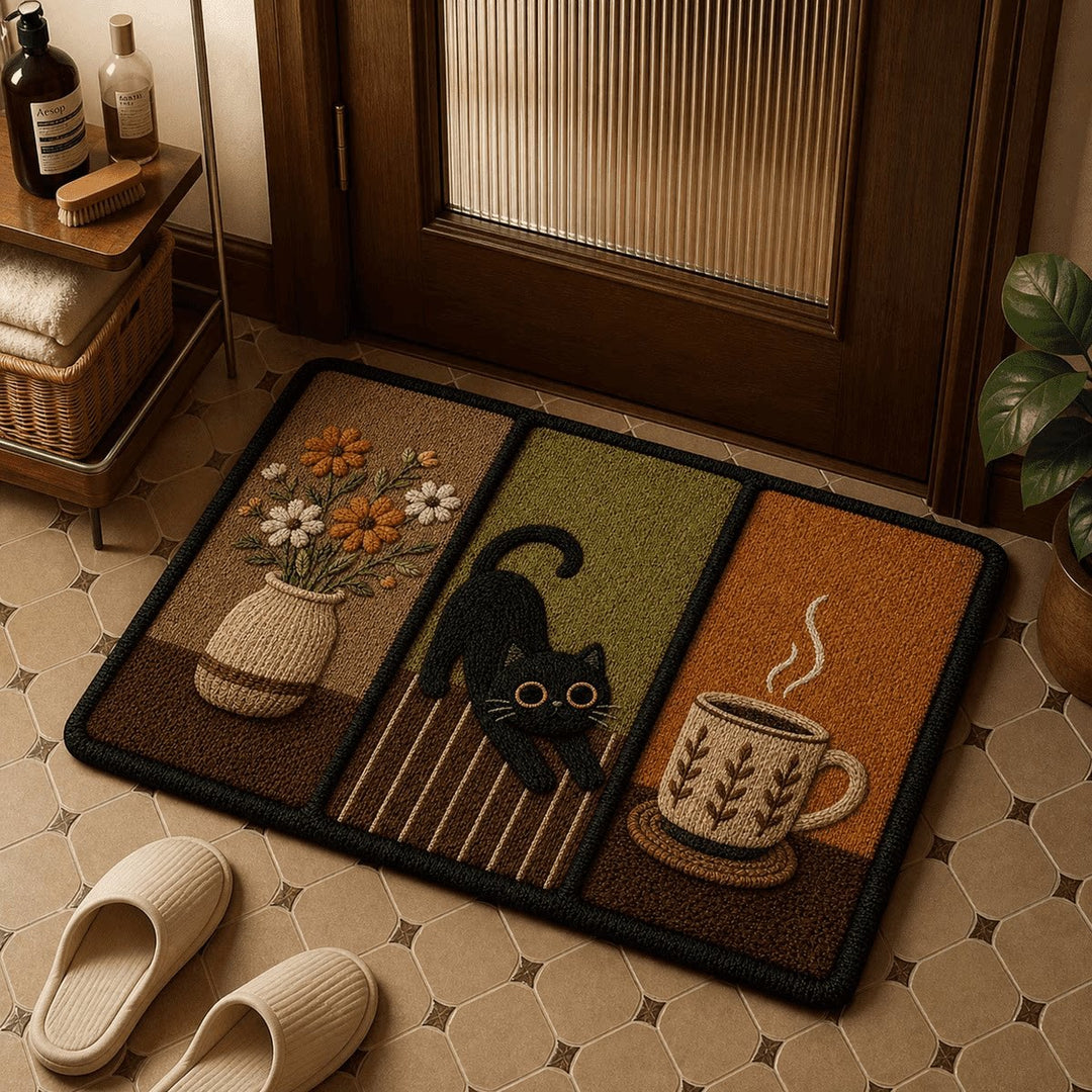 Cozy Cat-Themed Bathroom Rug