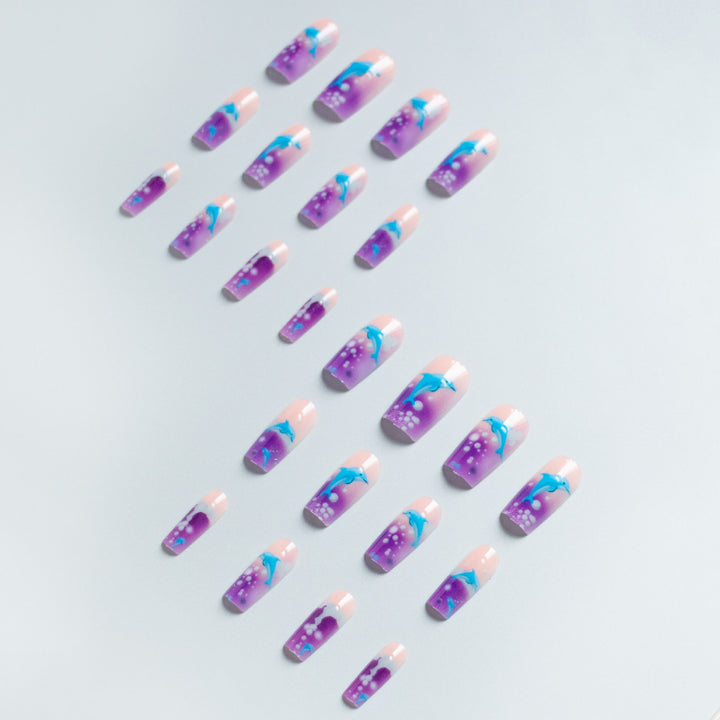 Dolphin-Themed Artistic Nail Art Set