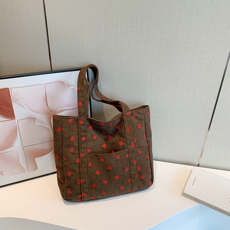 WoStylish Corduroy Shopping Tote Stornfield