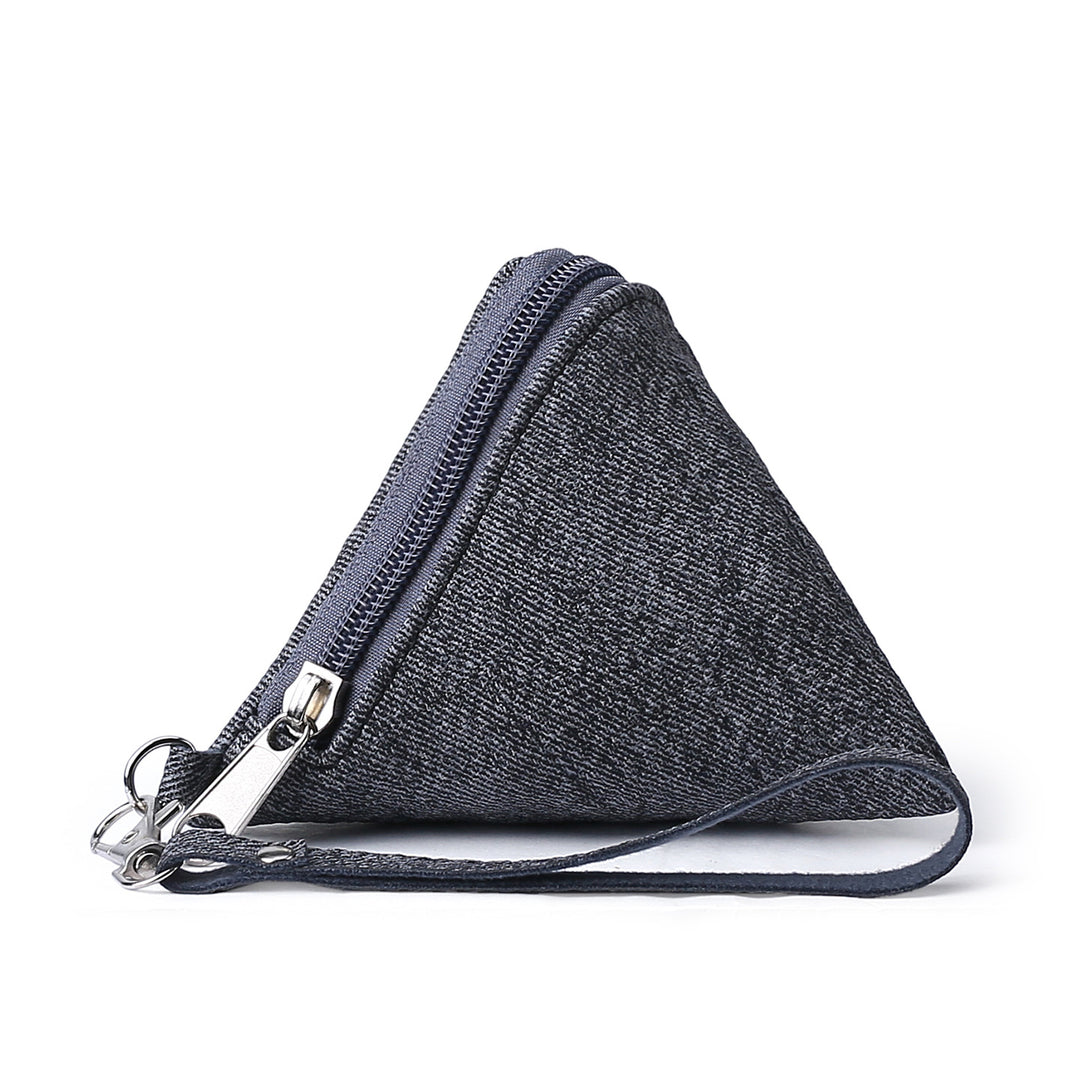 Triangle-Shaped Zippered Coin Pouch