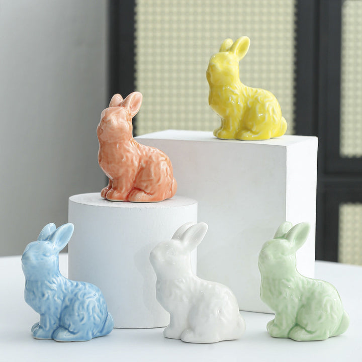 Whimsical Ceramic Rabbit Sculpture Stornfeild