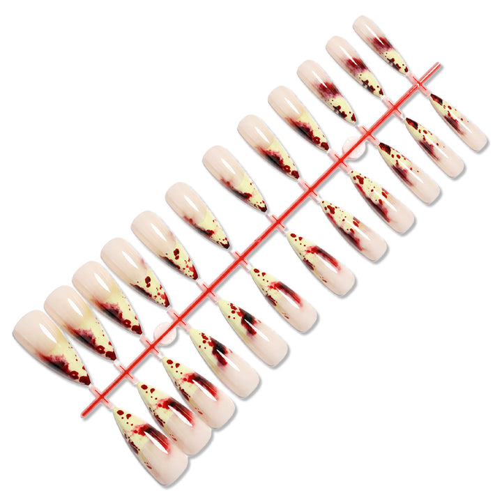 Artistic Stiletto Press-On Nail Set with Dripping Design Stornfield