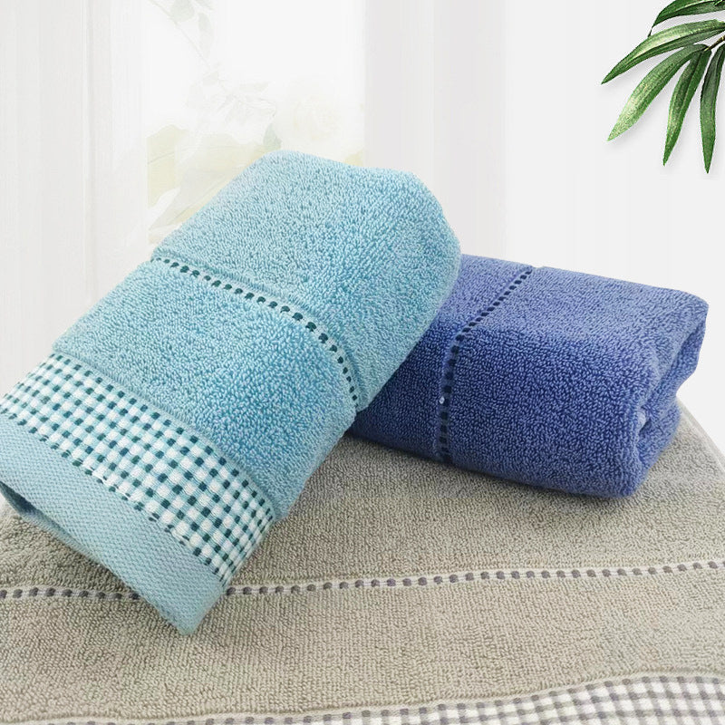 Terry Bath Towel with Fine Check Border Stornfield