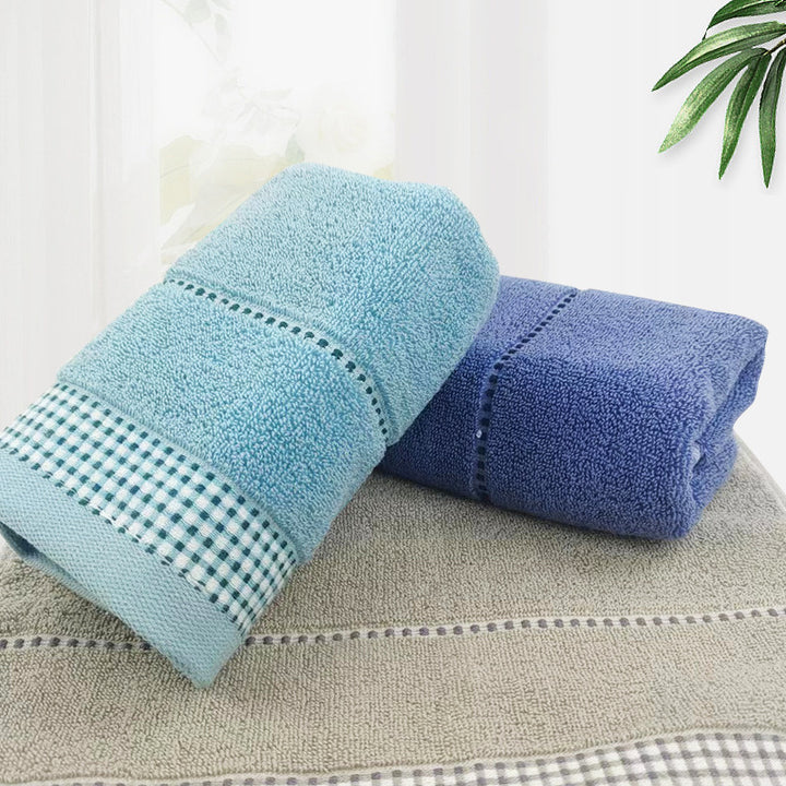 Terry Bath Towel with Fine Check Border Stornfield