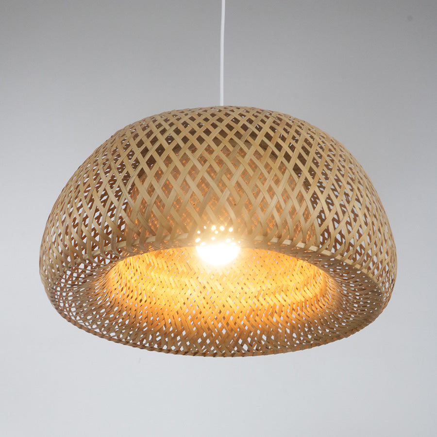 Elegant pendant lamp made of hand-woven rattan Stornfield