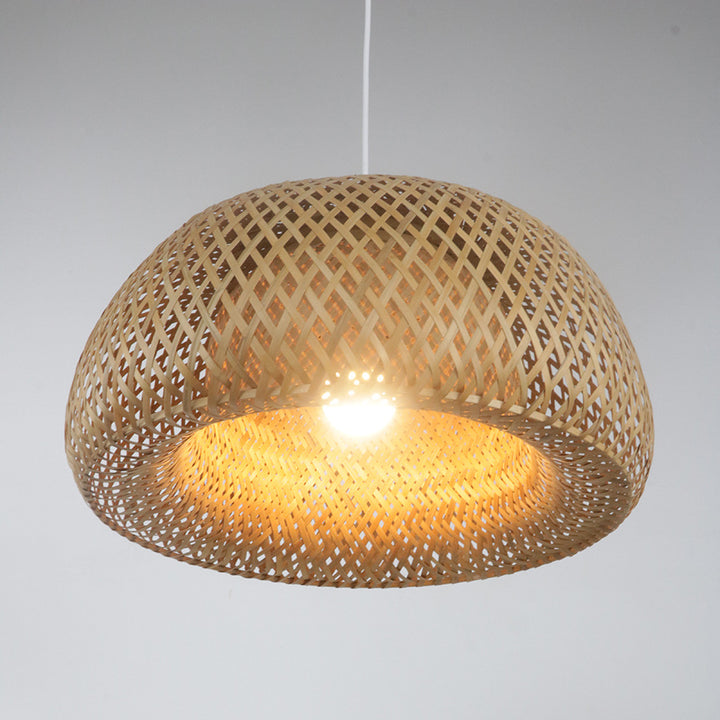 Elegant pendant lamp made of hand-woven rattan Stornfield