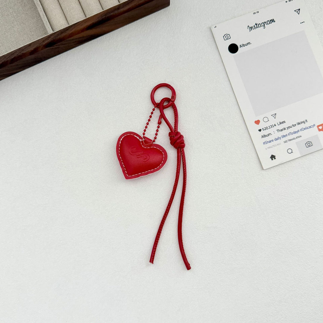 Leather Heart Charm Keychain Stornfield