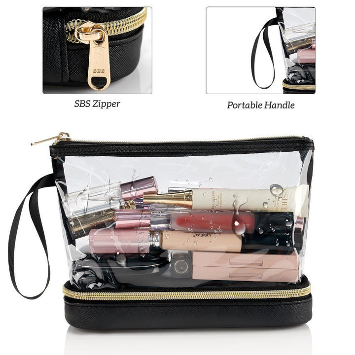 Cosmetic Organizer Bag with Transparent Design and Divided Interior Compartment Stornfield