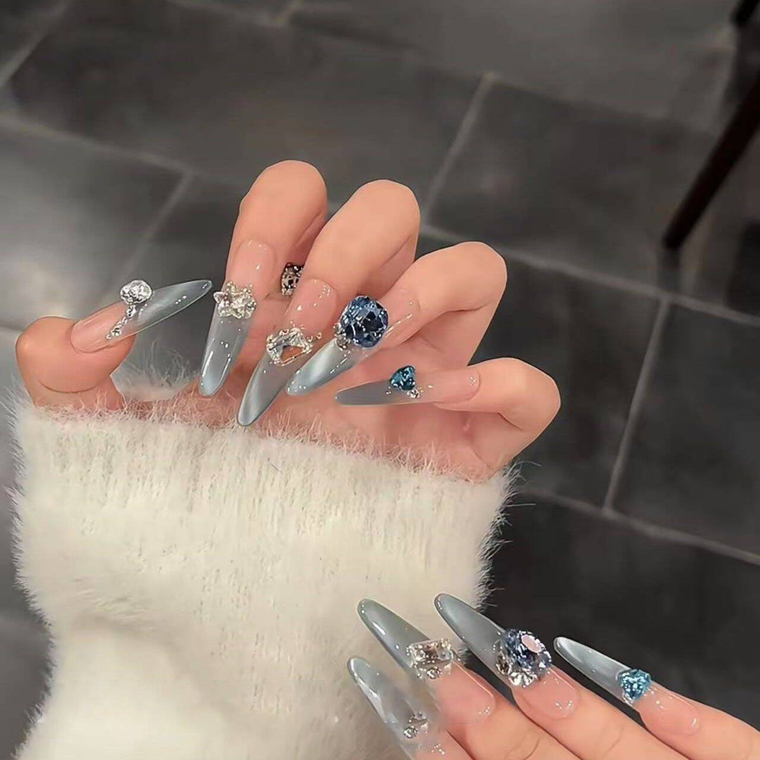 Glamorous Stiletto Nail Extensions with Crystals Stornfield