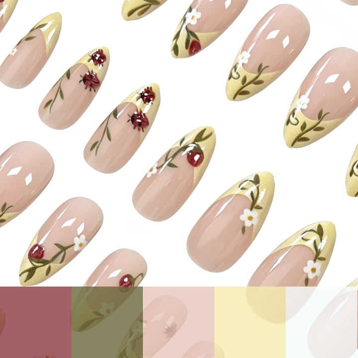 Floral Patterned Acrylic Nail Enhancements Stornfield