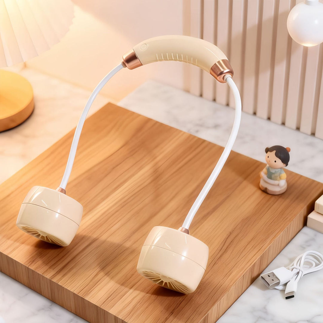 Women Portable Neck Fan with Flexible Arm and USB Connection Stornfield