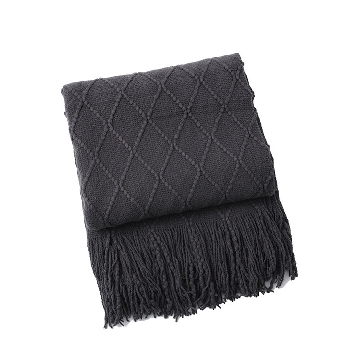 Women Elegant and stylish living and cuddly blanket with fringes Stornfield