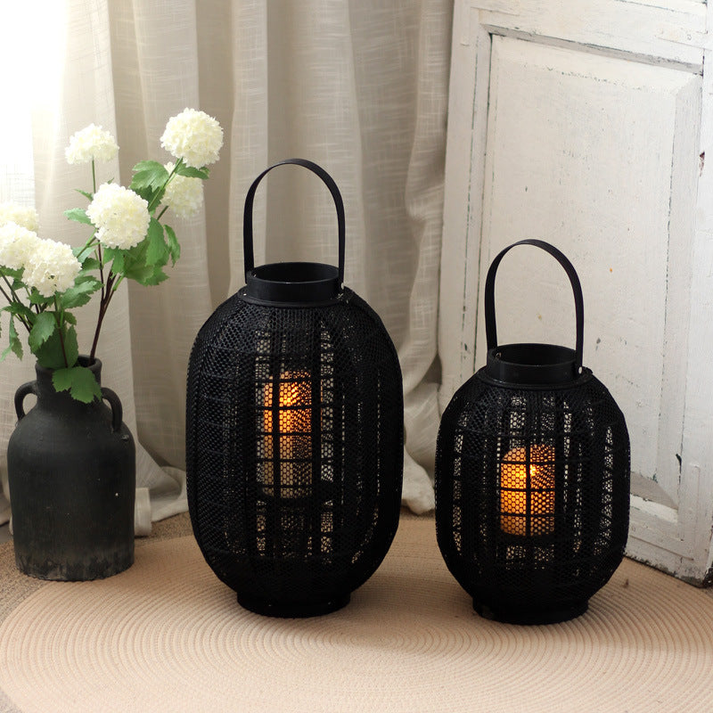 Decorative metal lantern with handle Stornfield