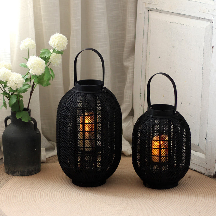 Decorative metal lantern with handle Stornfield