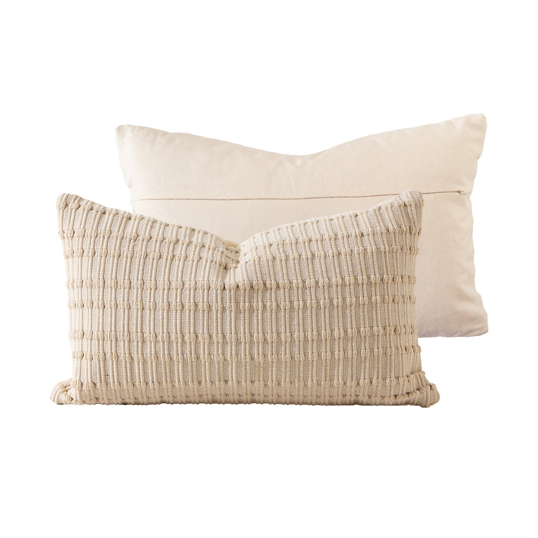 Cotton cushion duo with handwoven texture and hidden zipper Stornfield