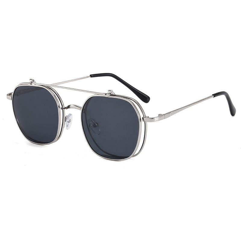 Women's geometric oversized sunglasses with elegant golden frame Stornfield