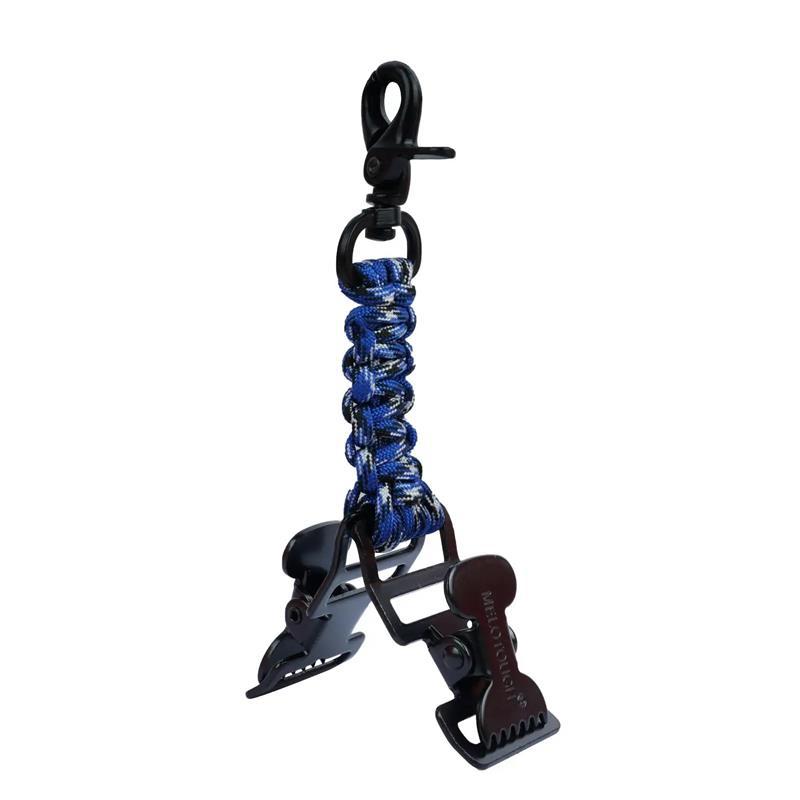 tactical paracord swivel carabiner strap with dual alligator clamp attachments Stornfield