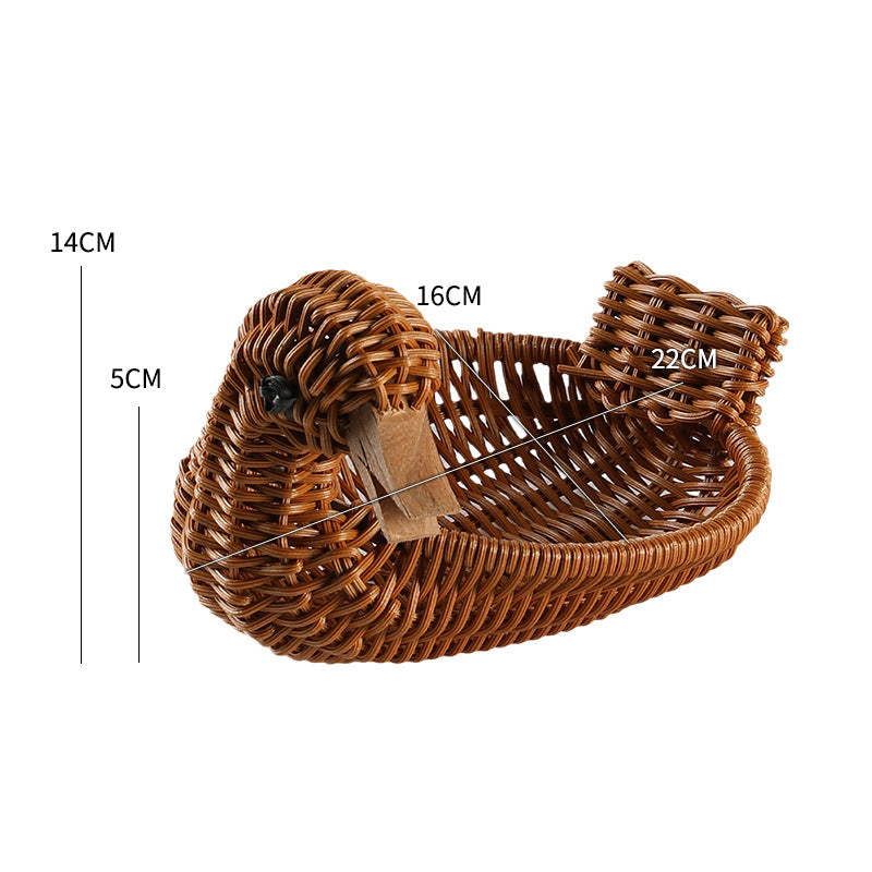 Unisex Braided Decoration Basket in Duck Shape Stornfield