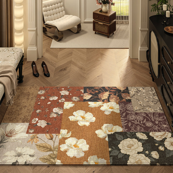 Decorative Floral Patchwork Area Rug