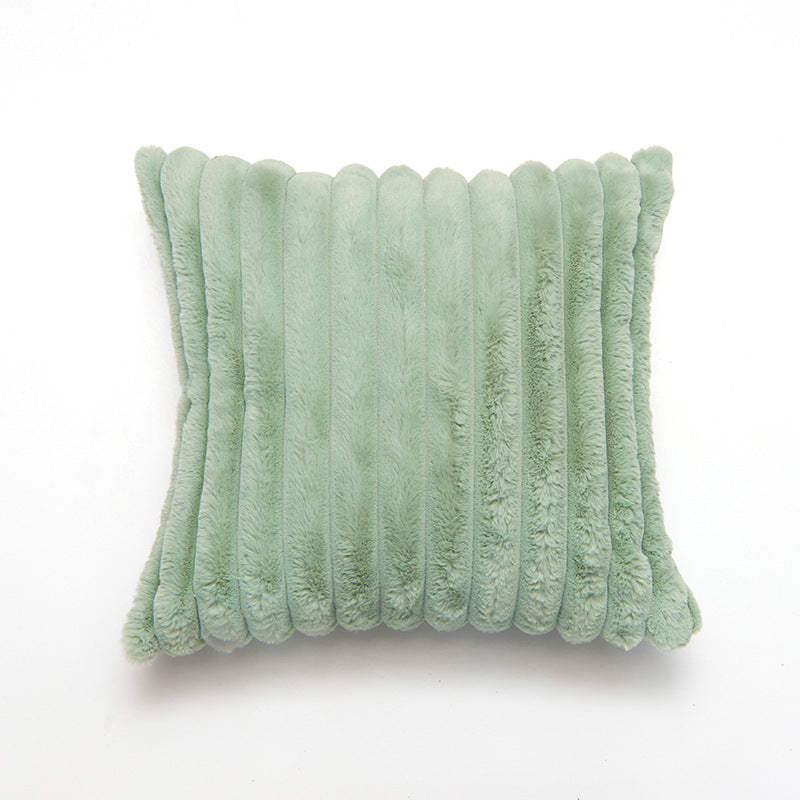 Plush Ribbed Decorative Throw Pillow