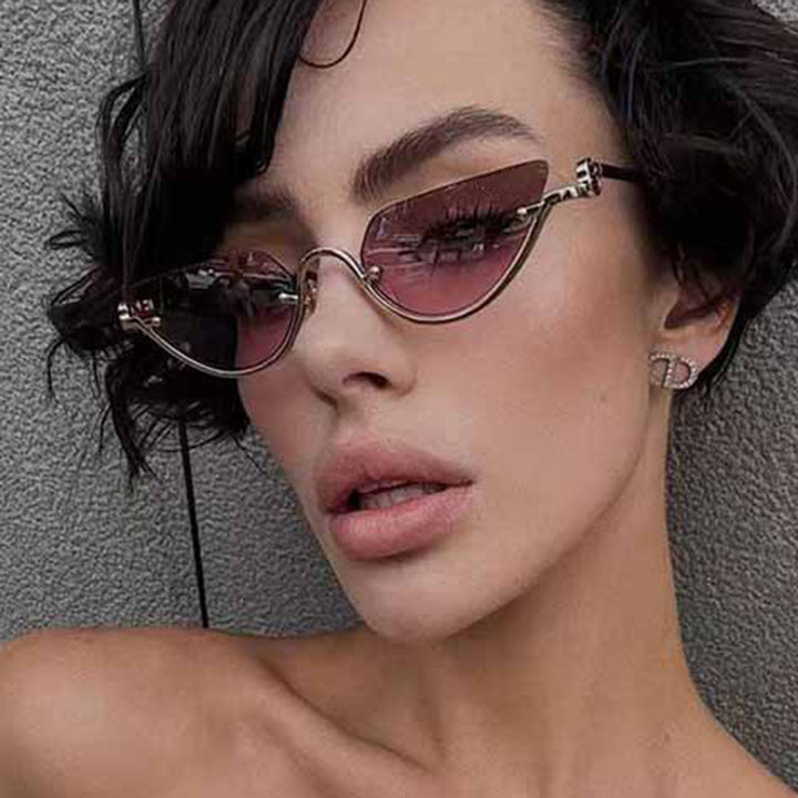 Ladies Cat-Eye Sunglasses with Gold-Colored Metal Frame and UV Protection Stornfield