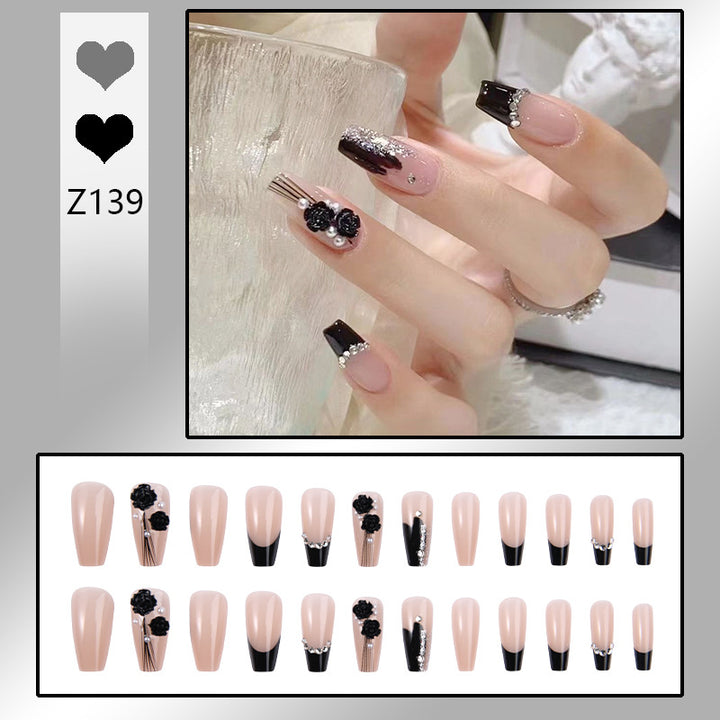 Elegant Rhinestone-Embellished Press-On Nails