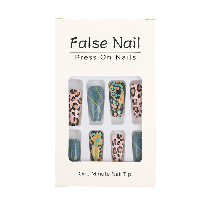Creative artificial nails in modern animal print design Stornfield