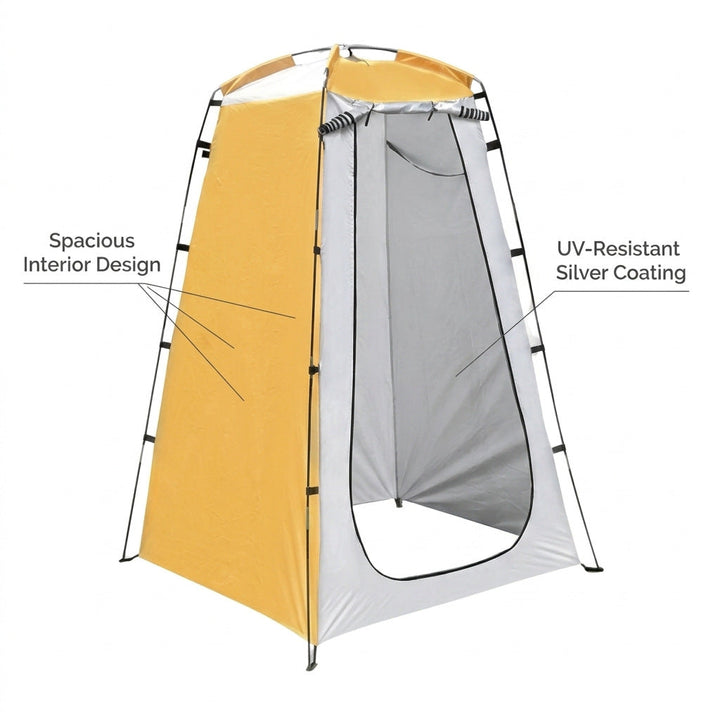 Portable privacy shower tent with quick pop up frame and detachable waterproof floor Stornfield