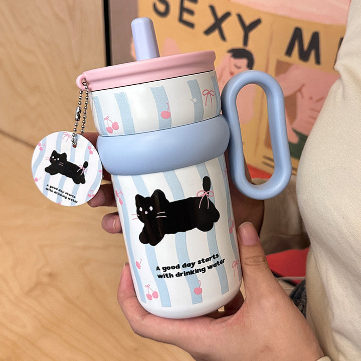 Women’s children’s drinking cup with integrated straw and playful design Stornfield