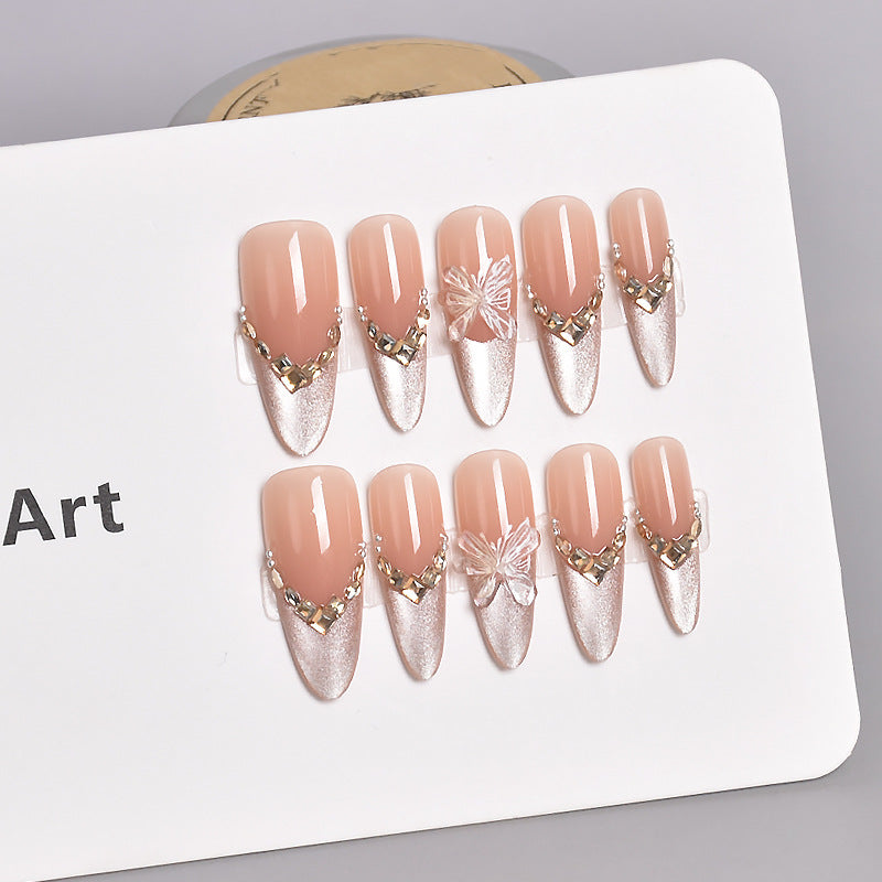 Artistic Floral Embellished Press-On Nail Extensions Stornfield