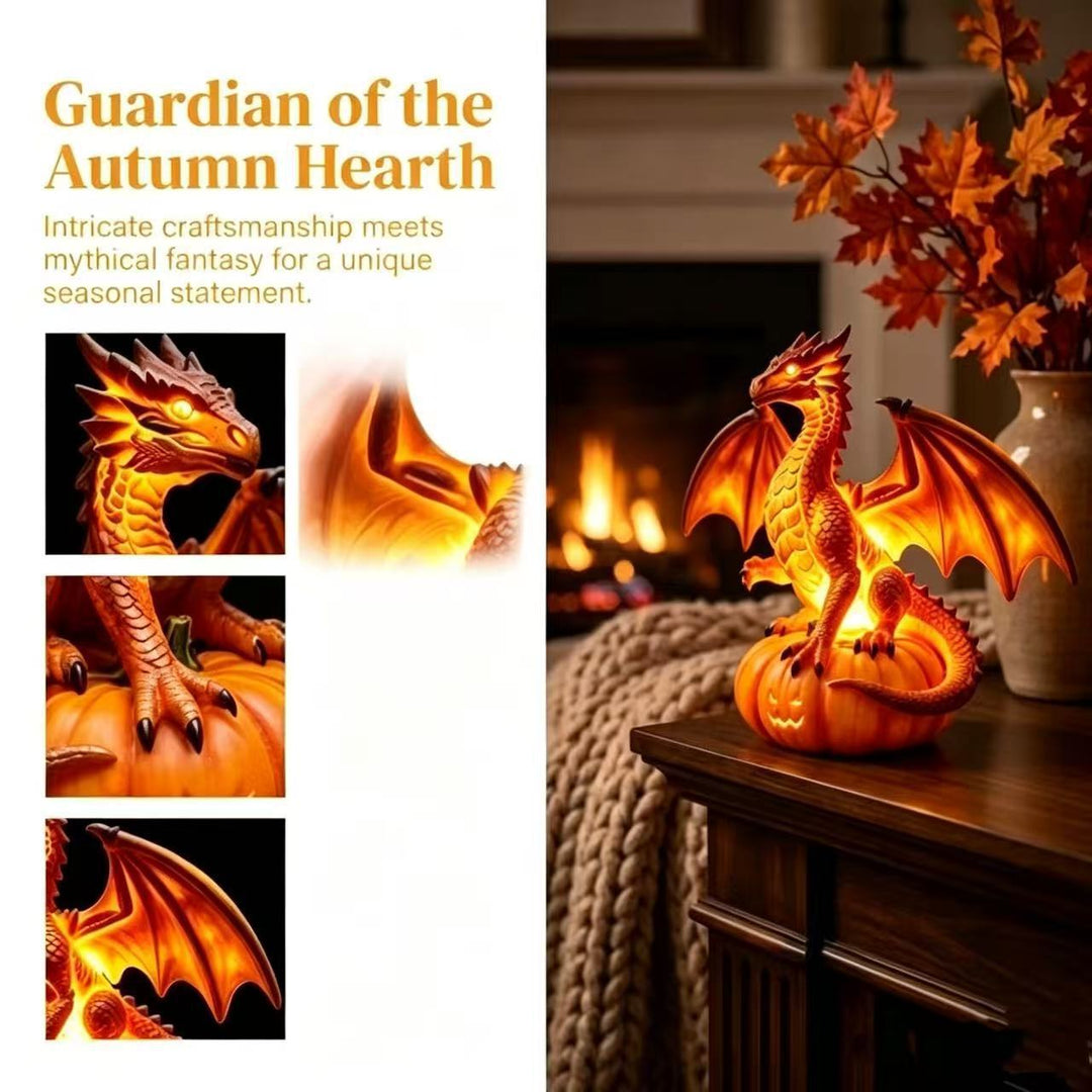 Decorative dragon on pumpkin lamp Stornfield
