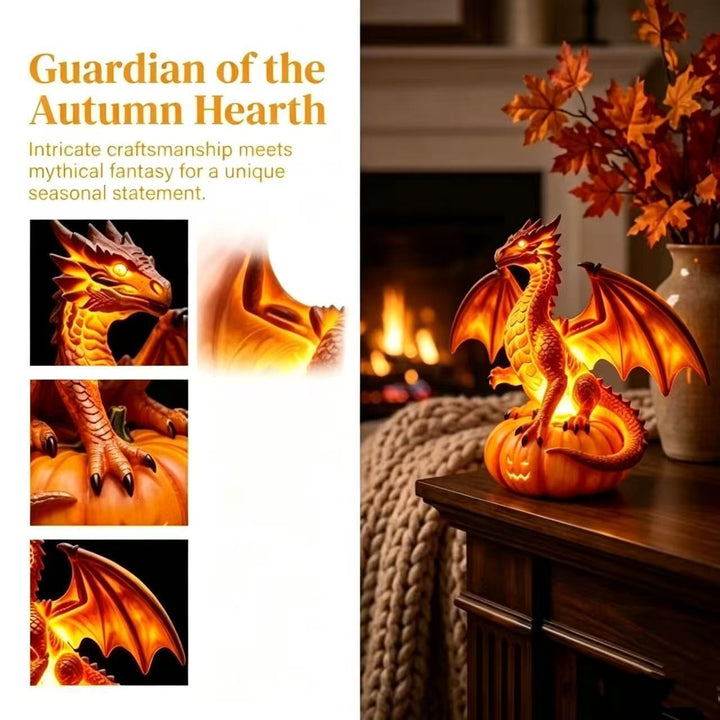 Decorative dragon on pumpkin lamp Stornfield