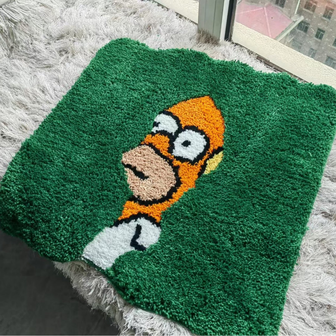 Hand-Tufted Plush Peeking Character Area Rug