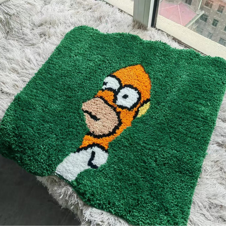 Hand-Tufted Plush Peeking Character Area Rug