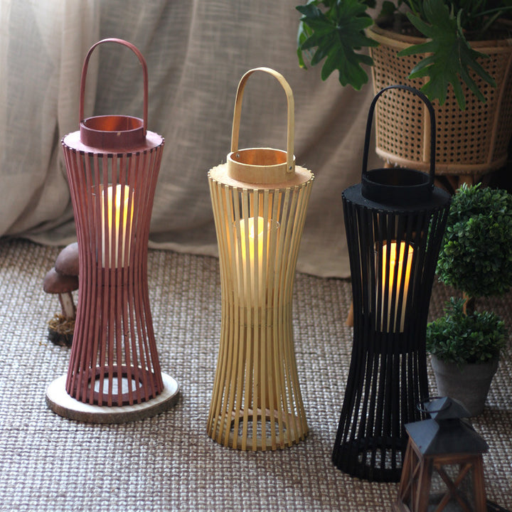 Elegant lantern made of woven wood Stornfield