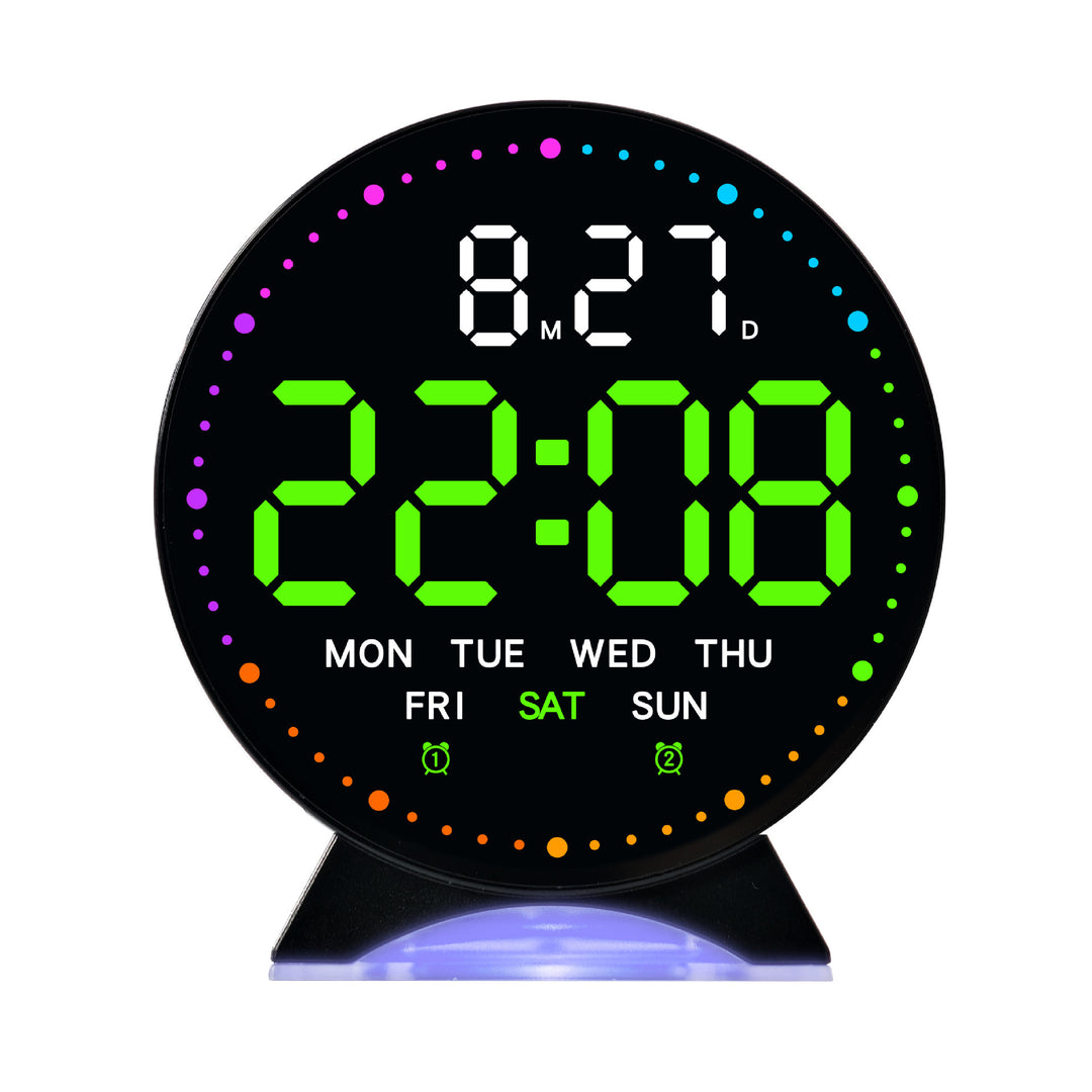 Digital alarm clock with large LED display and multifunctional display Stornfield