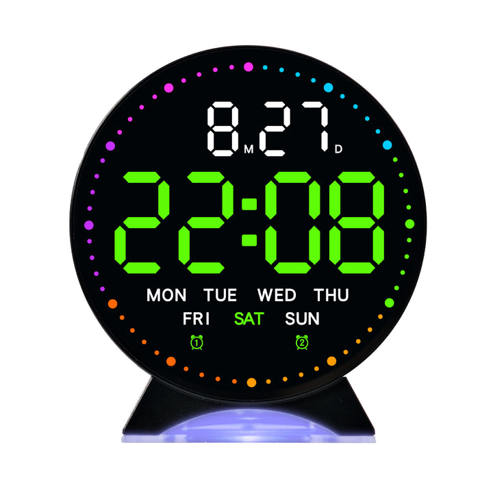 Digital alarm clock with large LED display and multifunctional display Stornfield