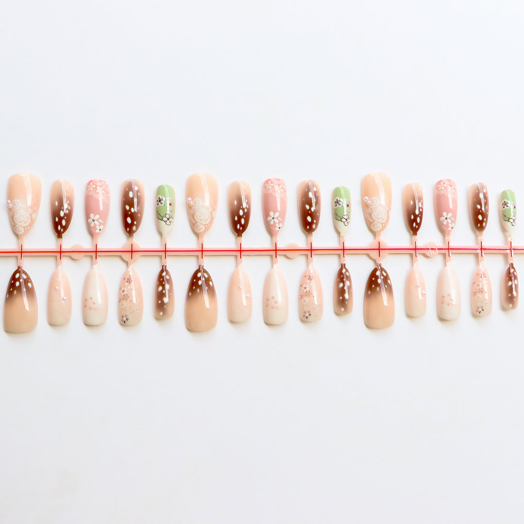Artistic Floral Press-On Nail Collection Stornfield