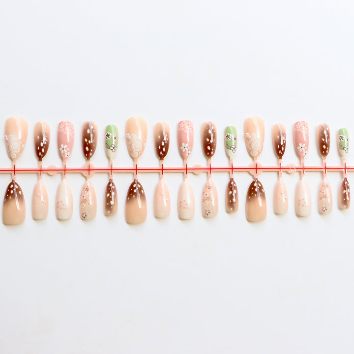 Artistic Floral Press-On Nail Collection Stornfield