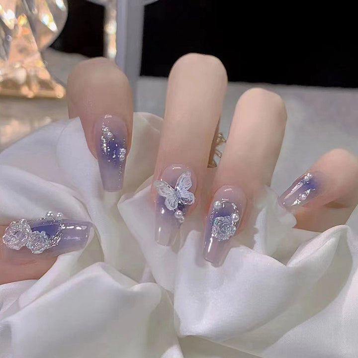 Artistic Ombre Floral Press-On Nail Set Stornfield