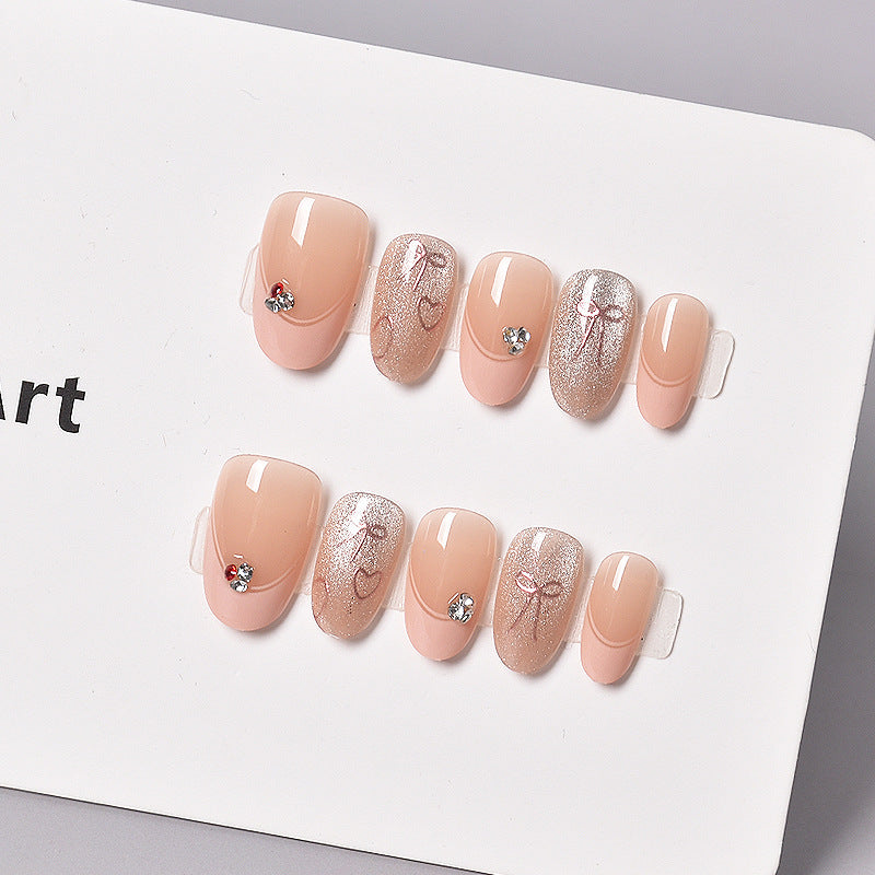 Glamorous Heart-Themed Press-On Nail Set Stornfield