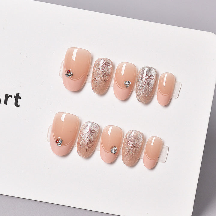 Glamorous Heart-Themed Press-On Nail Set Stornfield